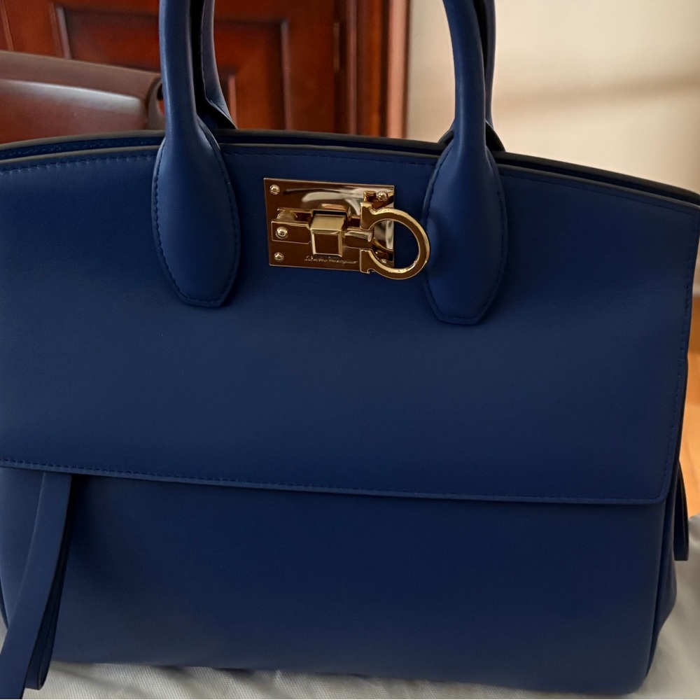 Ferragamo Blue Cobalt Studio Bag